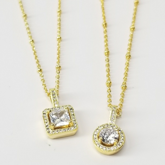 NEW Dainty Halo Diamond Micro Pave CZ Necklace - Picture 11 of 11